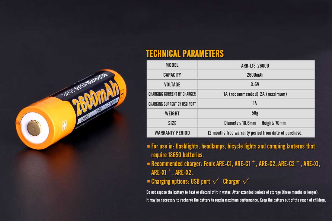 ARB-L18-2600U Built-in USB Rechargeable Battery - Image 6