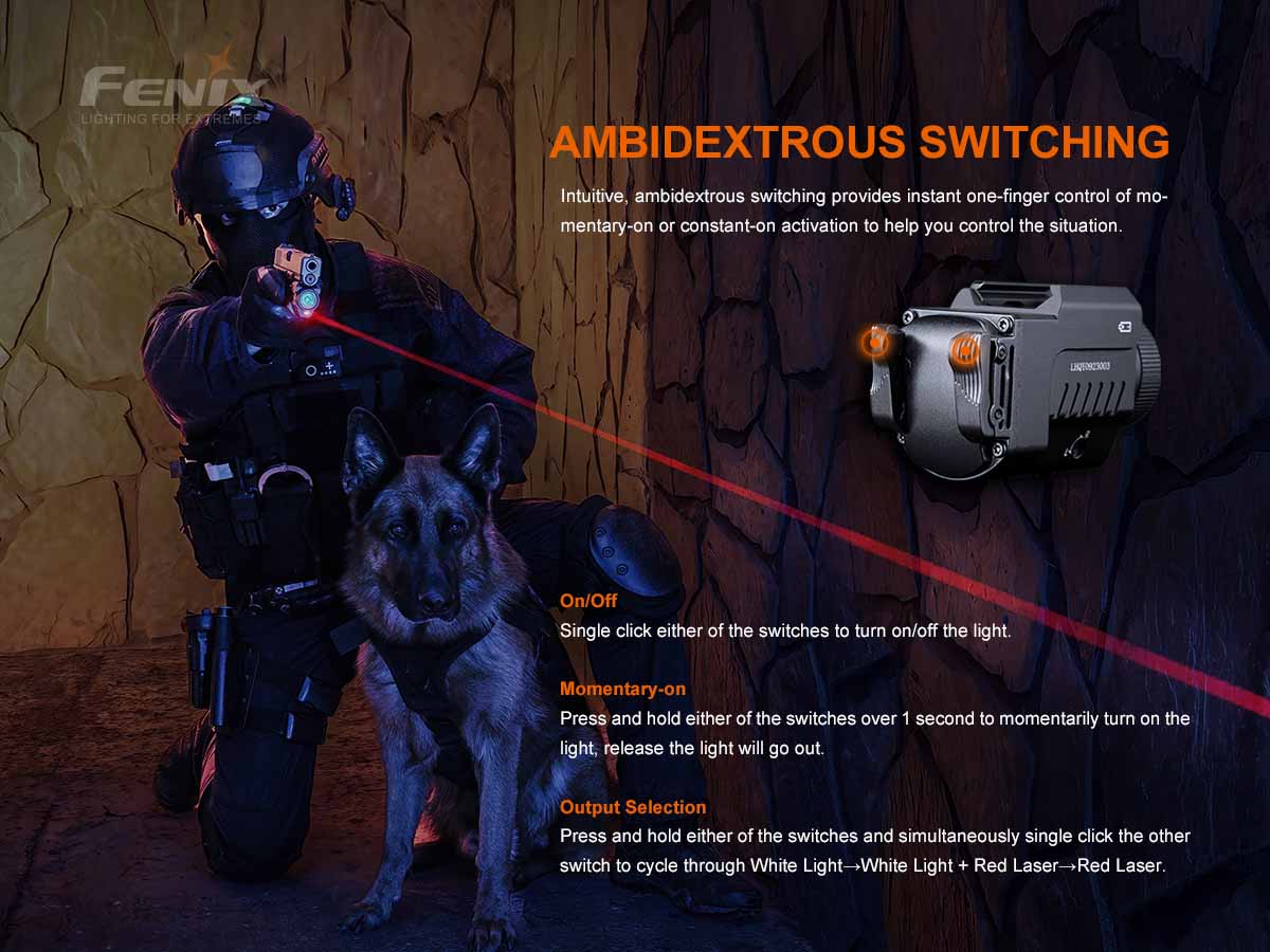 Fenix GL22 Tactical Weapon Light with Red Laser Sight - Image 11