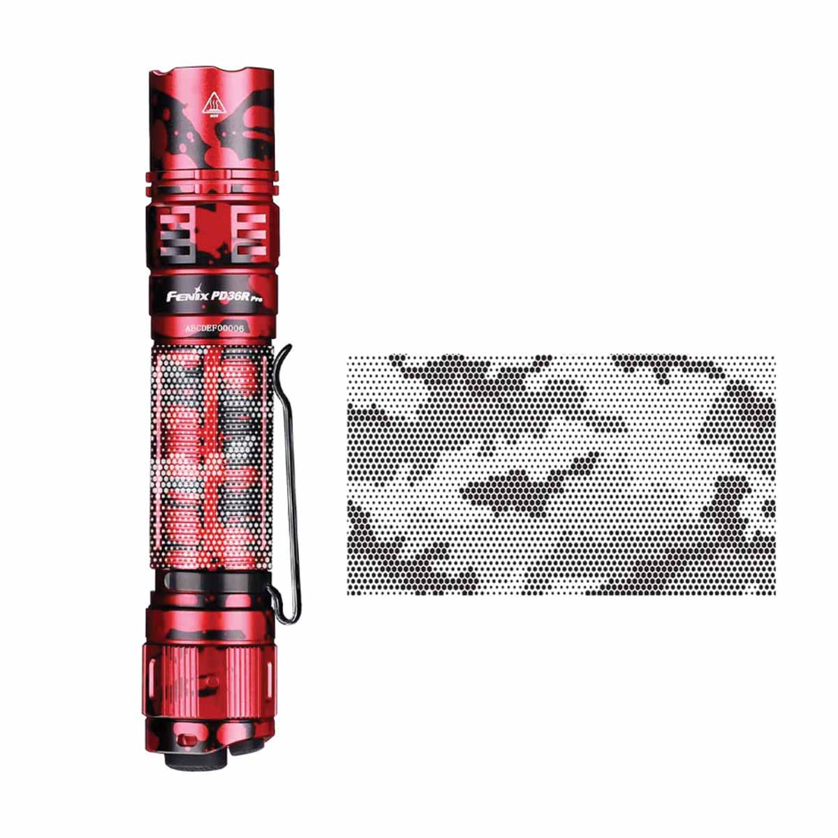 Fenix PD36R PRO Red Camo Flashlight with Special Edition Engraved Design - Image 15