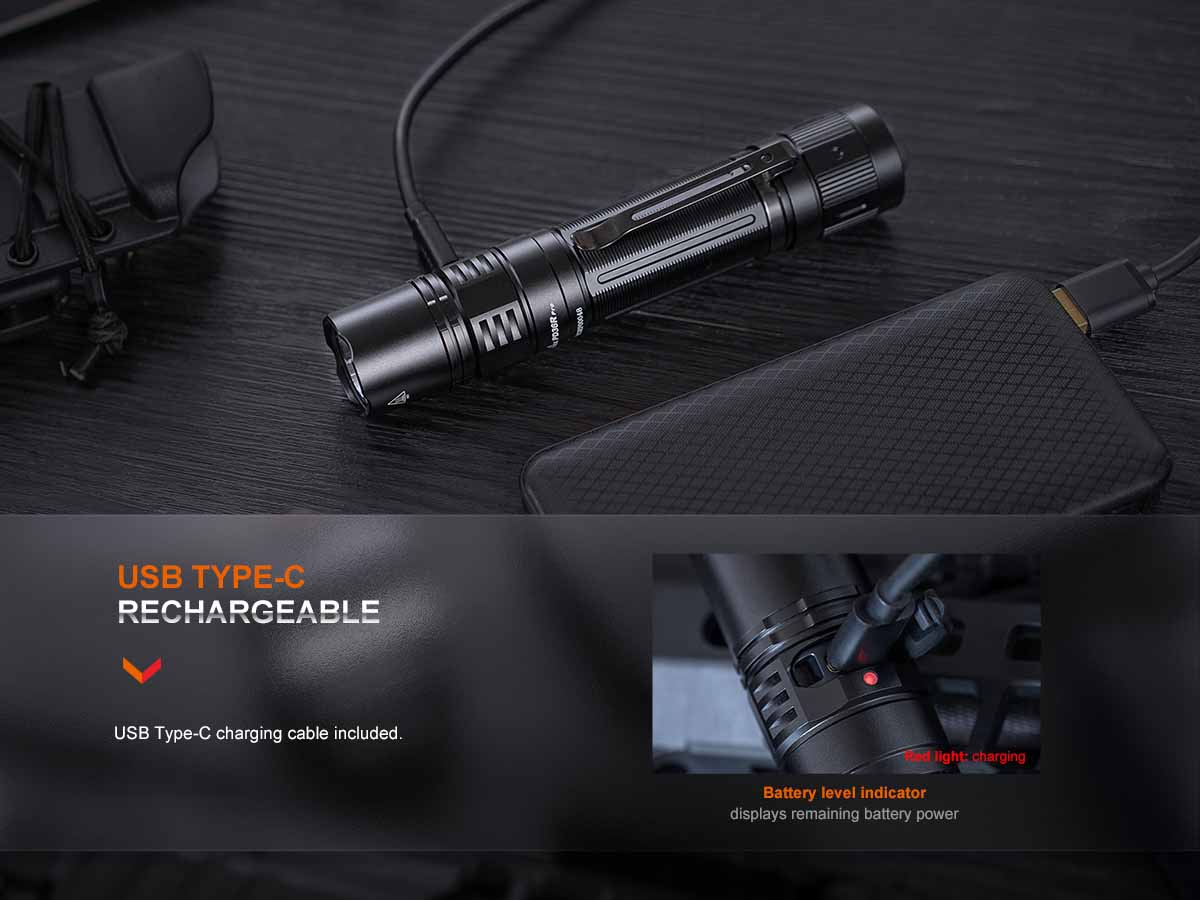 Fenix PD36R PRO Urban Gray Flashlight with Special Edition Engraved Design - Image 6